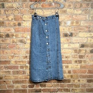 Blue Maxi Denim Skirt Casual